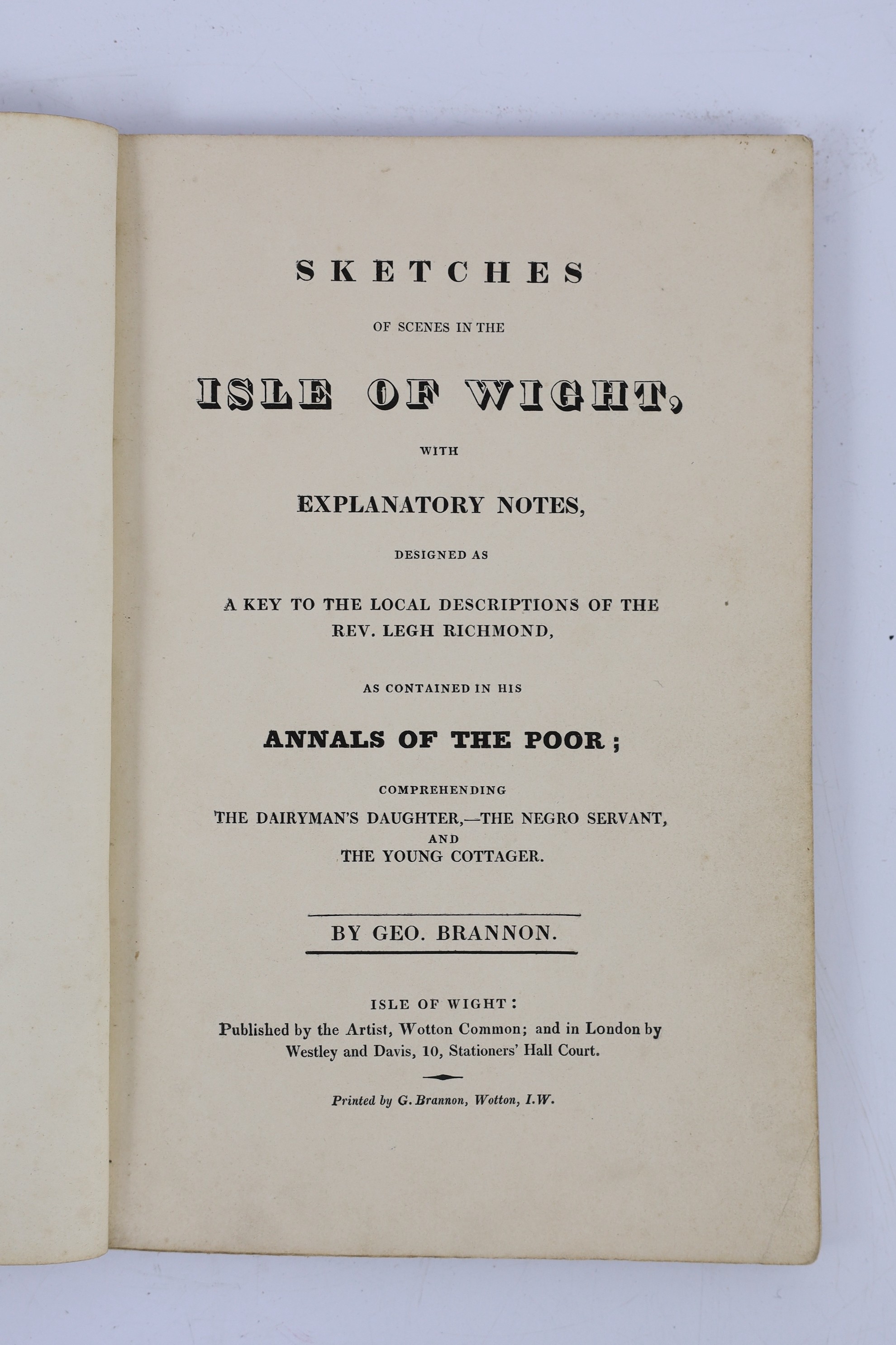 ISLE OF WIGHT: Sturch, John - A View of the Isle of Wight, in four letters to a friend...5th edition, corrected and enlarged. old half calf and marbled boards, sm.8vo. Newport: printed for and sold by the Author, 1794; B